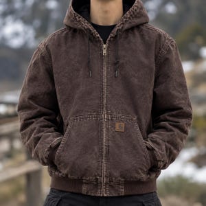 J130 Carhartt Dark Brown Jacket - Etsy