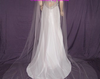 Soft Bridal Wedding Veil Full Simple Classic 108 Inch width 120 Inch length Raw Cut Edge Many Colors Made In USA