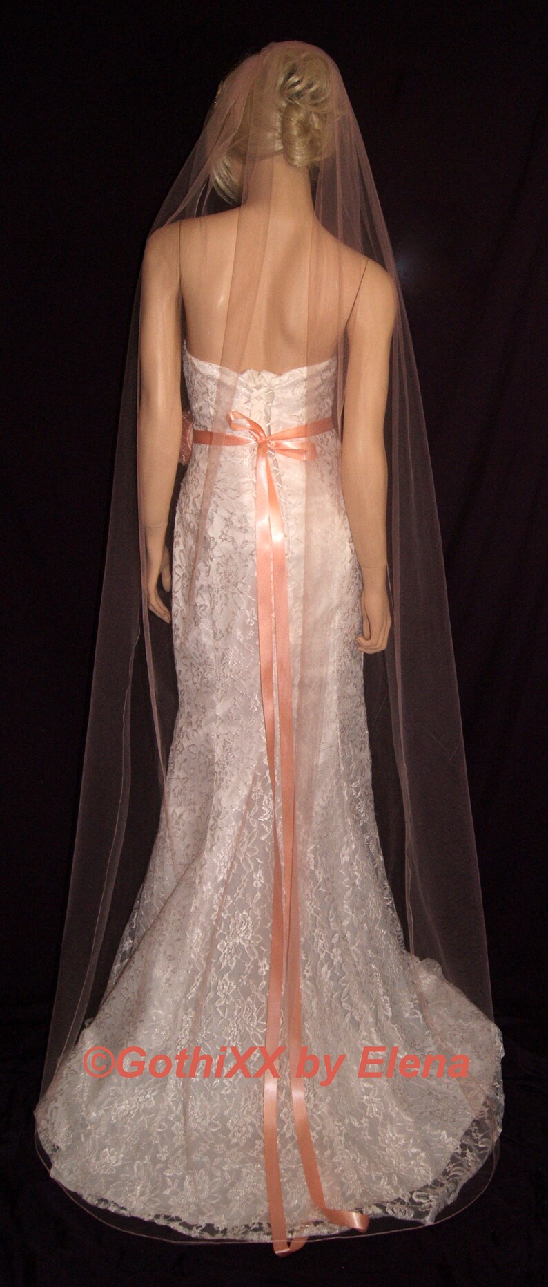 Wedding Bridal Veil Gothic Cathedral Costume 108/" Width 108/" Length Pencil Edge