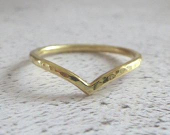 Gold Wishbone Wedding Ring - 18ct Gold Wishbone Ring - Gold Wedding Ring - Gold Wishbone Ring