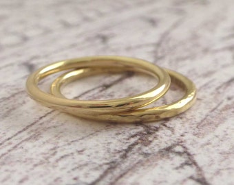 Women's Wedding Band - Solid 18ct Yellow Gold Wedding Ring - Women's Dainty Wedding Ring
