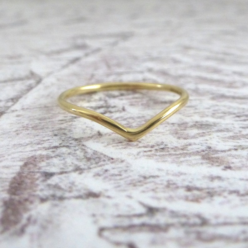 Boda Anillo De Bodas Suave Wishbone Anillo de boda de plata esterlina