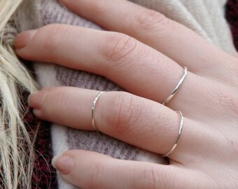 Set of 3 solid silver rings