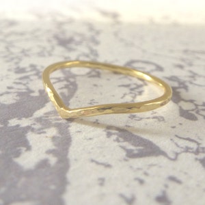 18ct Gold Wedding Ring - Holly Wishbone - 1.2mm - Slim Wishbone Ring - 18ct Gold