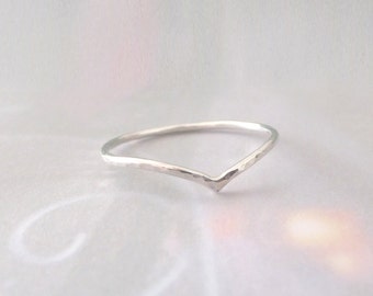 Handmade Sterling Silver Wishbone Ring -  Silver Wishbone Ring - Sterling Silver - Skinny Wishbone Ring - Eco 100% Recycled Sterling Silver