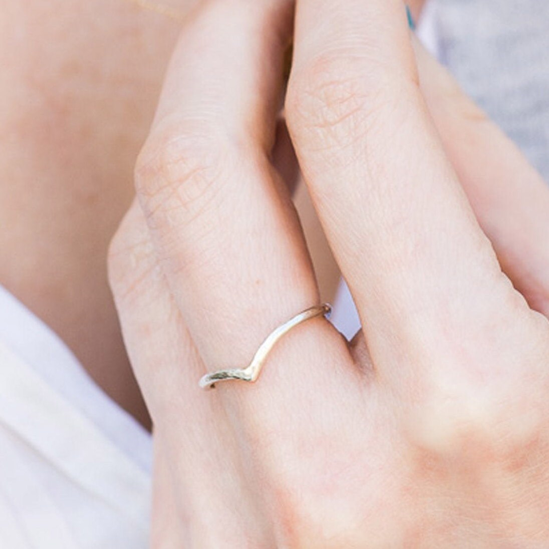 White gold wishbone ring sale