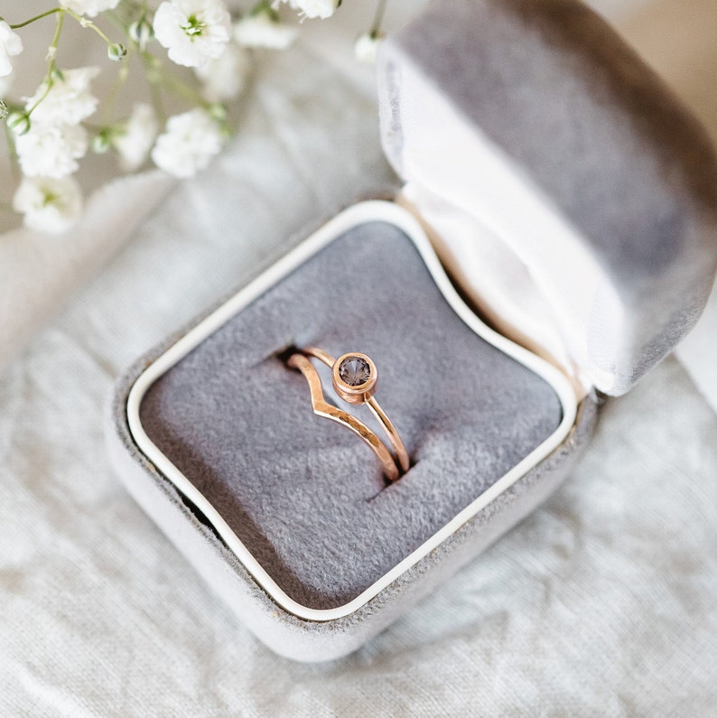 9ct Rose Gold Wishbone Ring - Solid 9ct Rose Gold - 1.5mm width - Bespoke Shapes Available