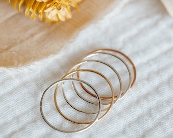 Solid Gold Dainty Ring - Solid 9ct Yellow Gold - Hammered Finish Ring - Dainty Band in Solid 9ct Yellow Gold