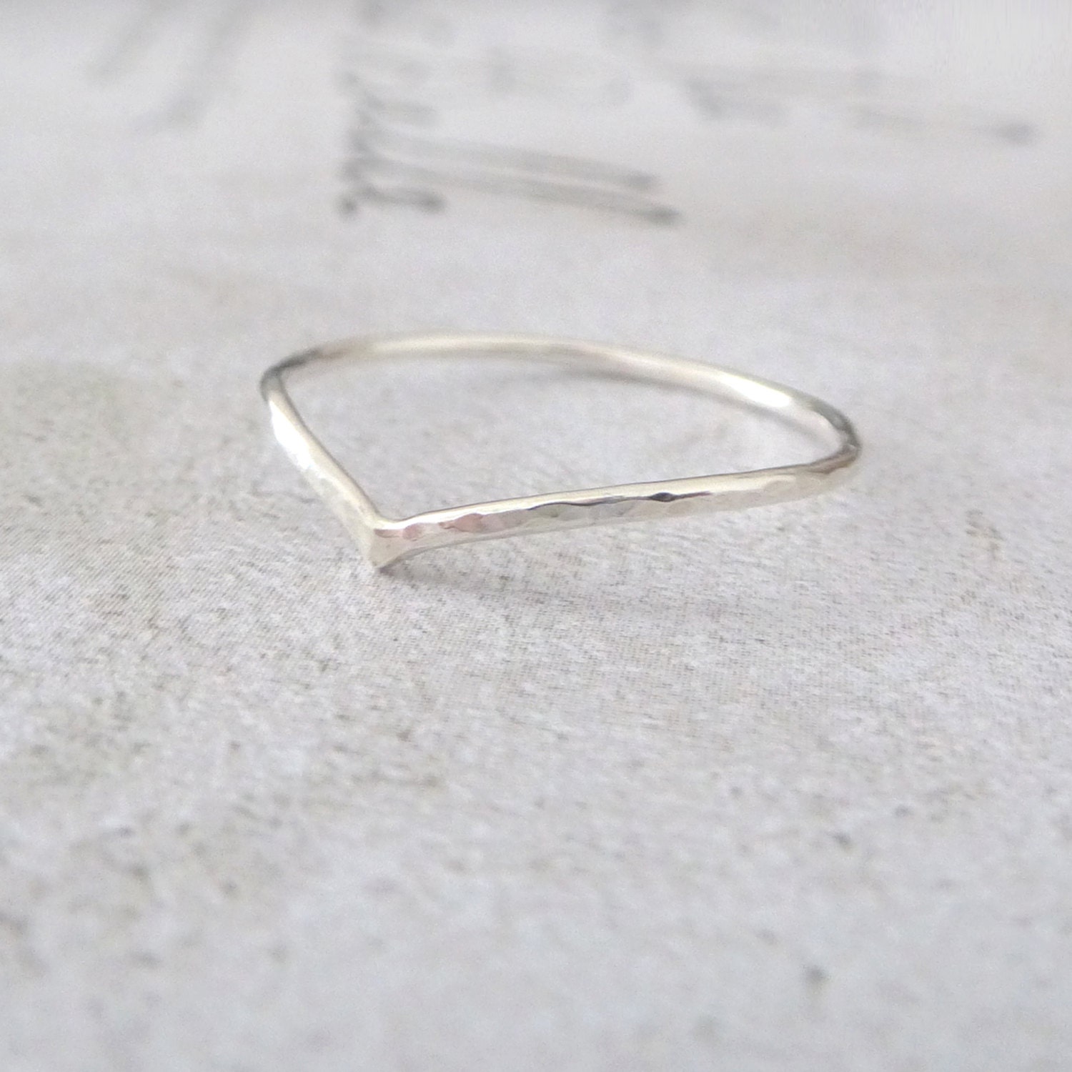 Sterling Silver Ring Holly Wishbone Sterling Silver Skinny