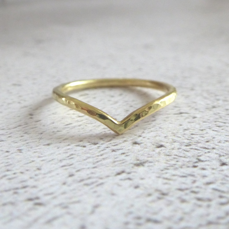 18ct Gold Wedding Ring - Holly Wishbone - 1.5mm - Slim Wishbone Ring - 18ct Yellow Gold