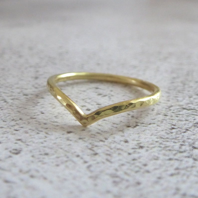 18ct Gold Wedding Ring - Holly Wishbone - 1.5mm - Slim Wishbone Ring - 18ct Yellow Gold
