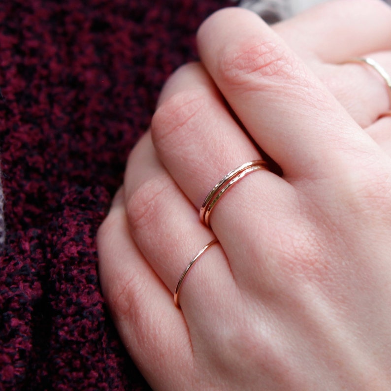 Smooth Rose Gold Ring 9ct Rose Gold Band Skinny