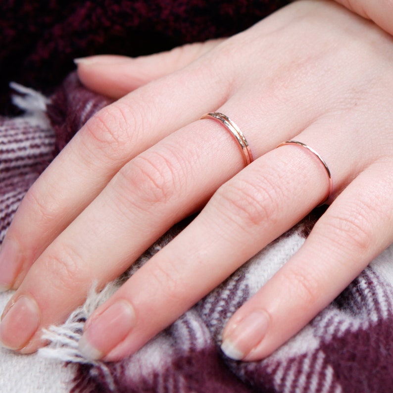 Smooth Rose Gold Ring 9ct Rose Gold Band Skinny
