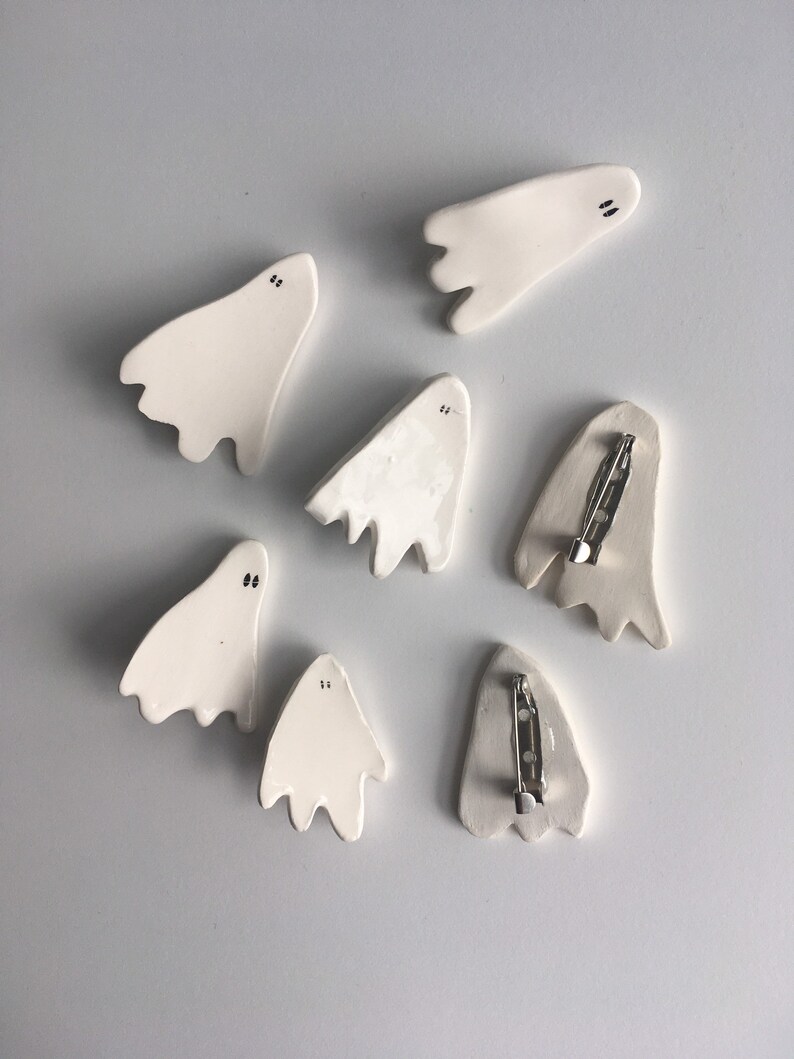 Ceramic Ghost Brooch - Etsy