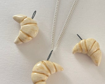 Croissant charm necklace