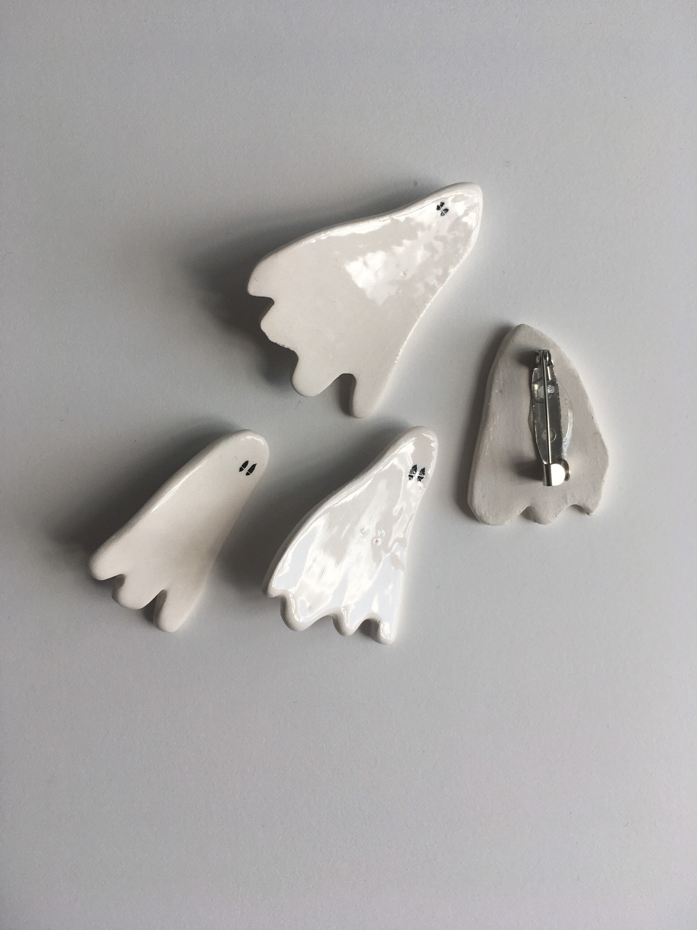 Ceramic Ghost Brooch - Etsy