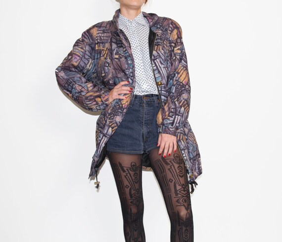 Vintage violet parka / violet coat / 1980s parka /