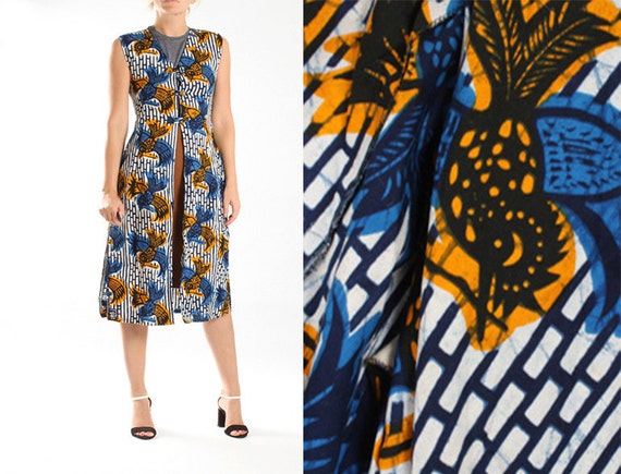 blue and white african print dresses