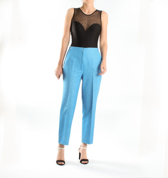 light blue cigarette pants