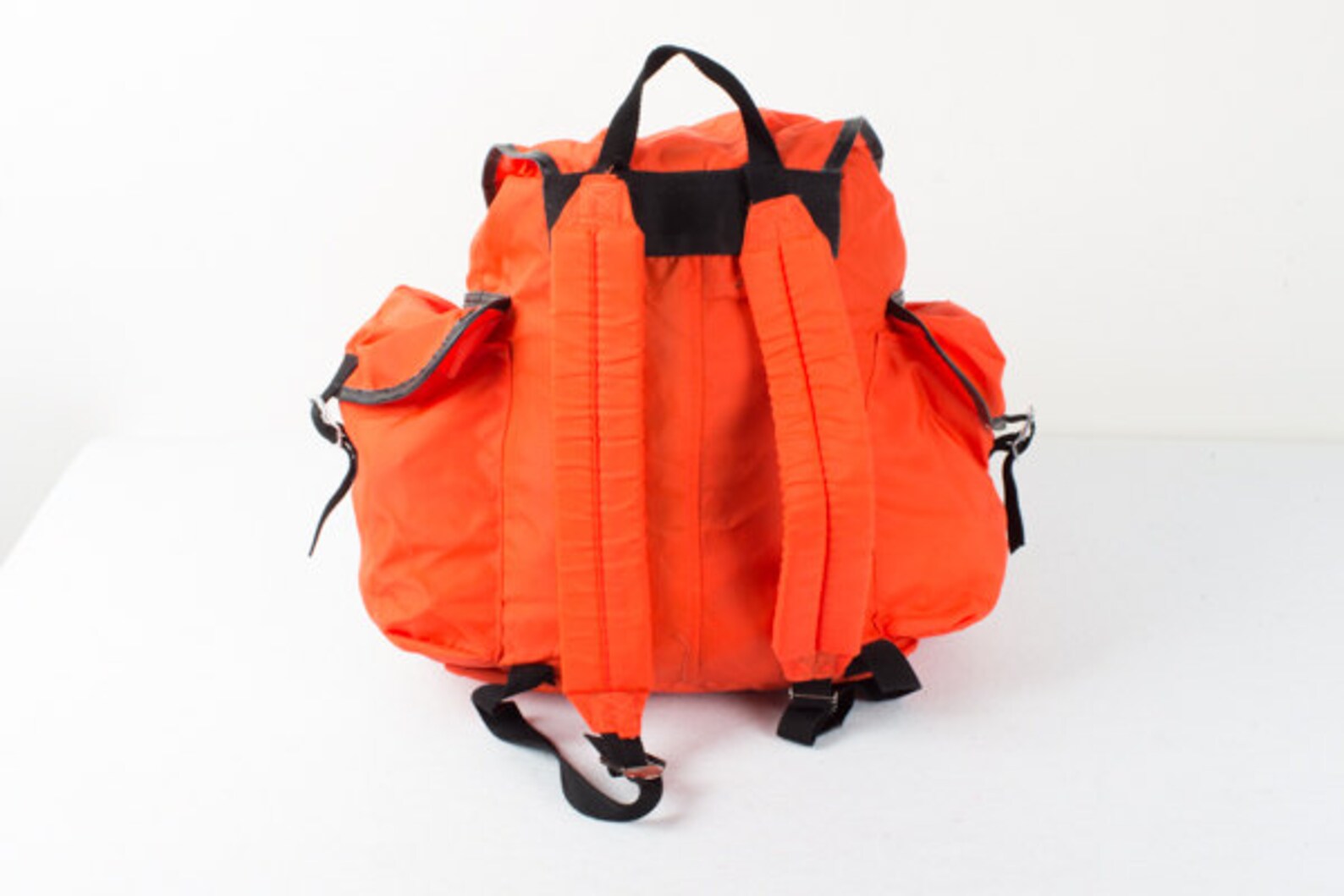 Reserved Neon Orange Backpack / Orange Black Backpack Rucksack Etsy