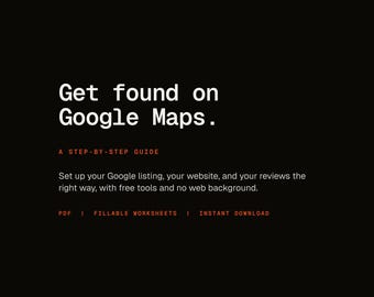 Local SEO Setup Guide PDF | 40-Step Google Business Profile, Maps and Reviews Checklist for Small Business Owners | Fillable Worksheets