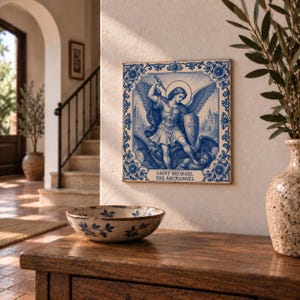 Saint Michael Tile | Archangel Catholic Art