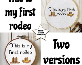This Is My First Rodeo Cross Stitch Pattern: Cowboy Baby Decor (Digital Download)