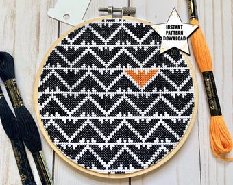 Bats On Repeat Cross Stitch Pattern | Halloween Decor DIY | Instant Download PDF