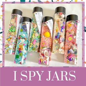 I Spy Jumbo Jar 16oz| Seek and Find |Sensory Bottle | calm down jar |autism toy | Kids birthday gift