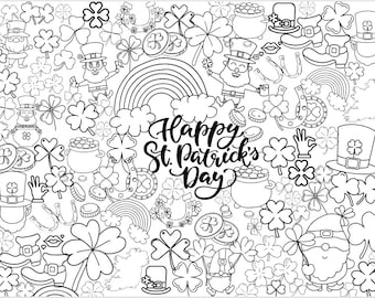 GIANT St. Patrick's Day Coloring Page Digital Download