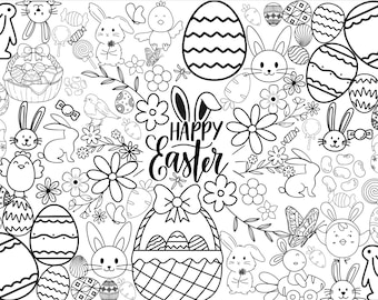 GIANT Easter Coloring Page Digital Download