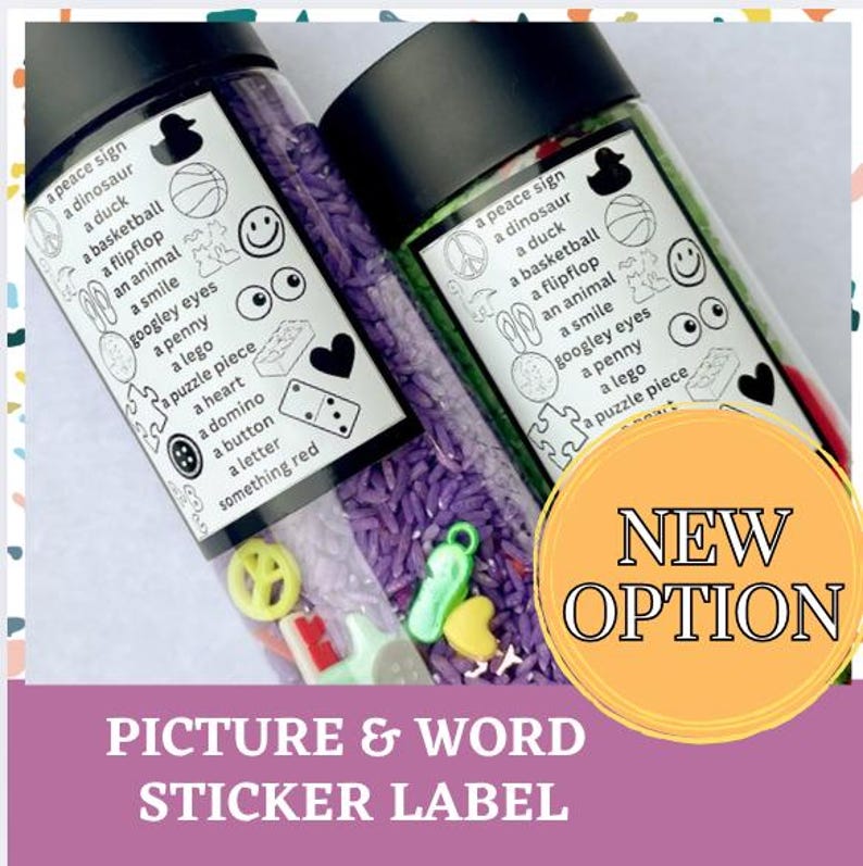 I Spy JUMBO Jar 16oz| Seek and Find |Sensory Bottle | calm down jar |autism toy | Kids birthday gift | Teacher Gift sticker pic tag