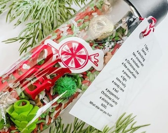 I Spy Jar CHRISTMAS 16oz| Seek and Find |Sensory Bottle | calm down jar | stocking stuffer | Kids Christmas Gift