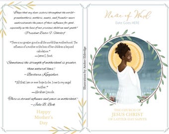 MOTHER'S DAY Sacrament Program Template | Church Program | LDS Ward Bulletin | Customizable in Canva | Bi-fold Program