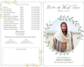 Sacrament Program Template | MULTIPLE Templates INCLUDED | Church Program | LDS Ward Bulletin | Customizable in Canva | Bi-fold Program