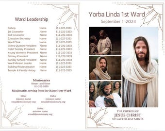 LDS Sacrament Program Template: Sun Theme, Customizable in Canva (Bi-fold)