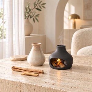 Ceramic Palo Santo Holder, White Chimney Burner for Sage, Aromatherapy Decor, Meditation Room Accent, Yoga Studio Gift, Modern Home Decor