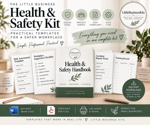 Risk Assessment Template | UK Health & Safety Kit | Workplace Safety Forms for Small Business