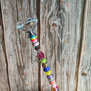 Medium Beaded Garden Stake, Fairy Stick, Pixie Stick, Sun Catcher Wands, Indoor Plant Decoration, Garden decoration Rainbow, Love, Heart