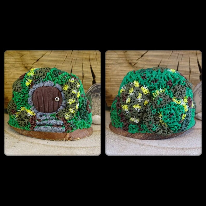 Fairy Door, Miniature Hobbit House Pixie House Fairy Garden Polymer Clay Miniature Fairy Garden Fairy Cottage Polymer Clay