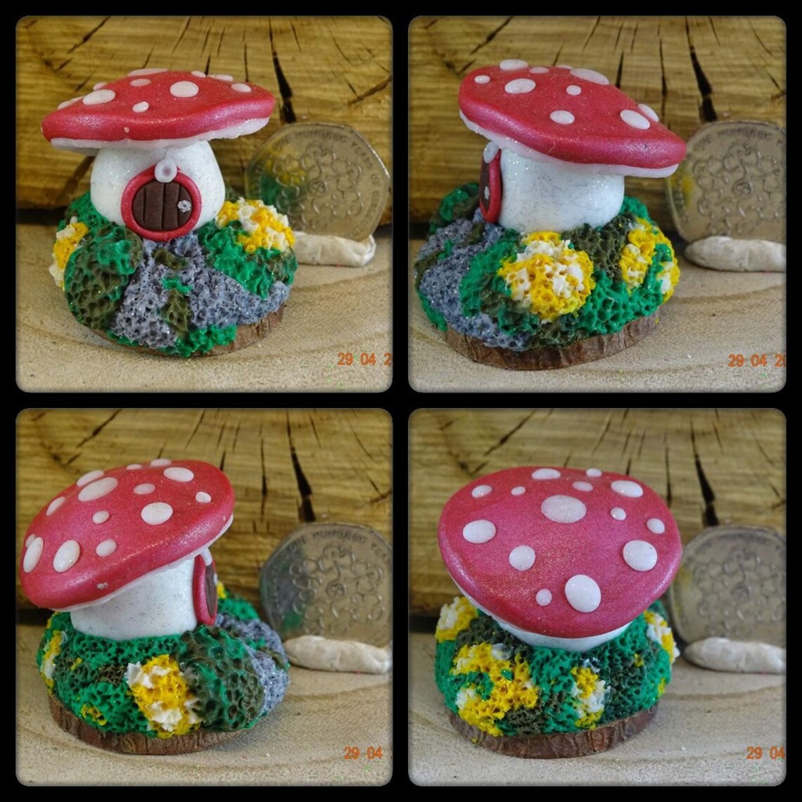 Tiny Red Spotty Toadstool Fairy House Pixie House. Polymer | Etsy
