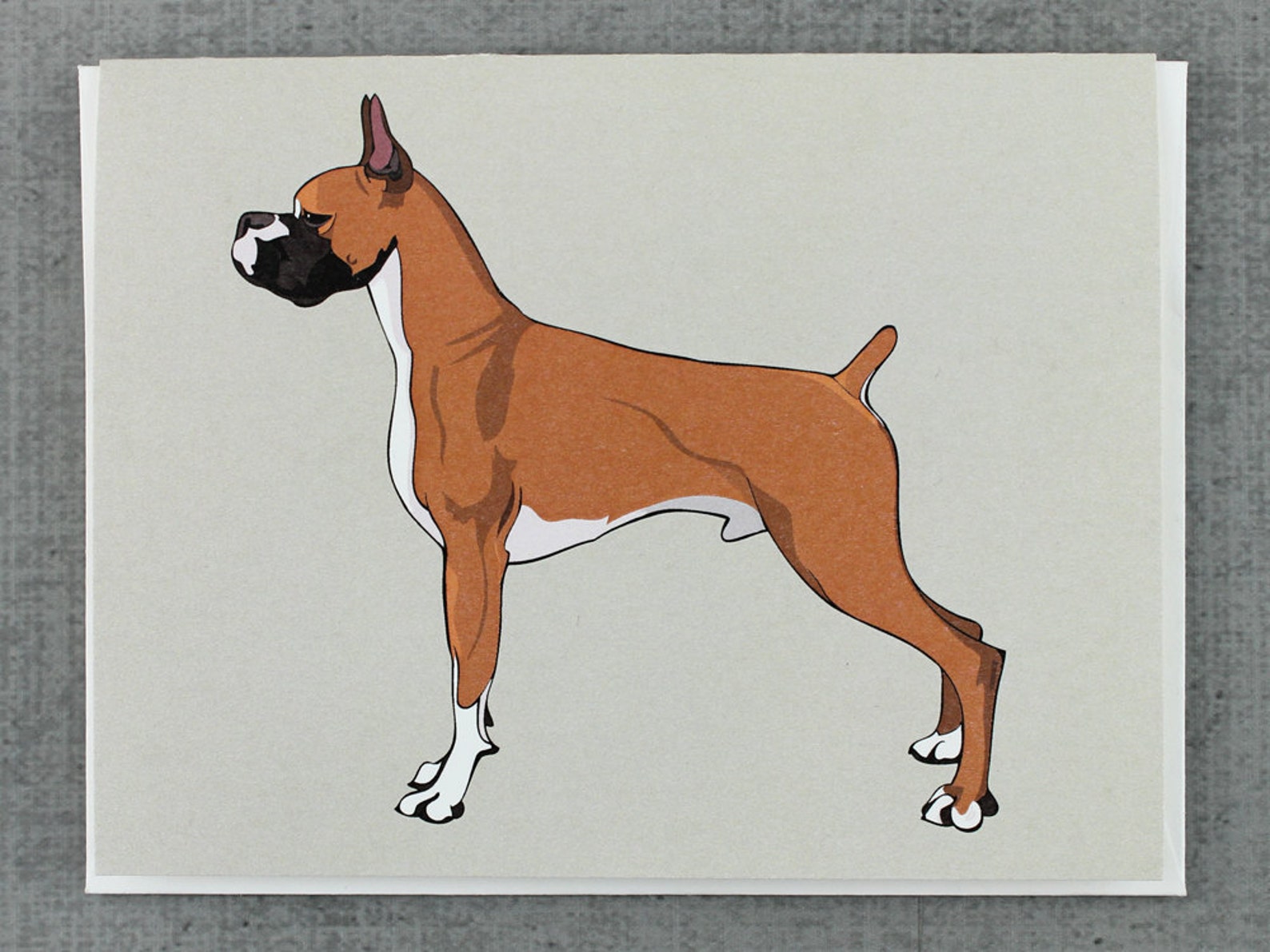 Boxer Dog Note Card Stationery Etsy
