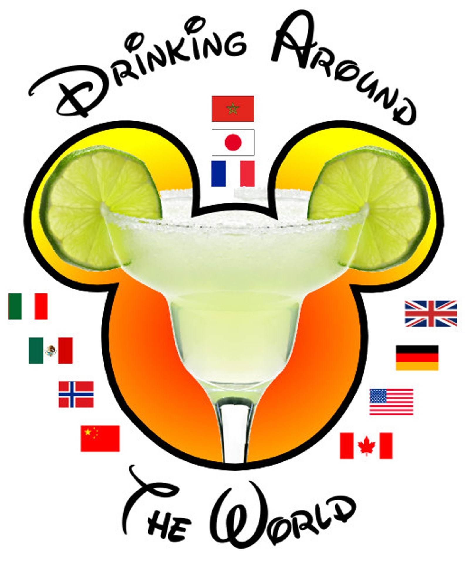 Disney Drinking Around the World EPCOT Mickey Margarita Custom Etsy