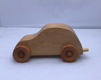 Wooden Car with Tailpipes