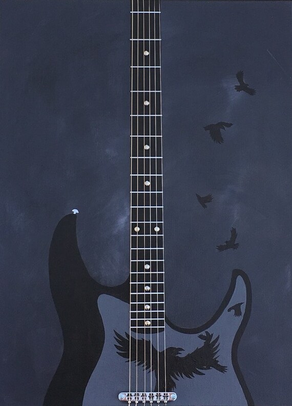 Electric Guitar Wall Art Painting Guitar Abstract Art | Etsy