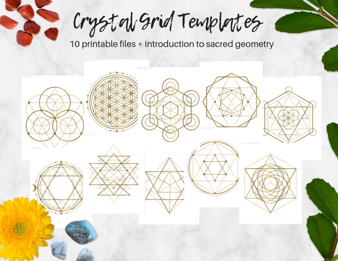 Ten Printable Crystal Grids. Crystal Grid Template. Sacred | Etsy