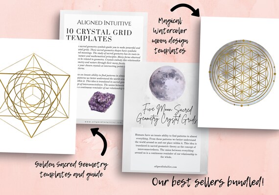 Crystal Grid Template Sacred Geometry Pattern Gold Crystal Etsy