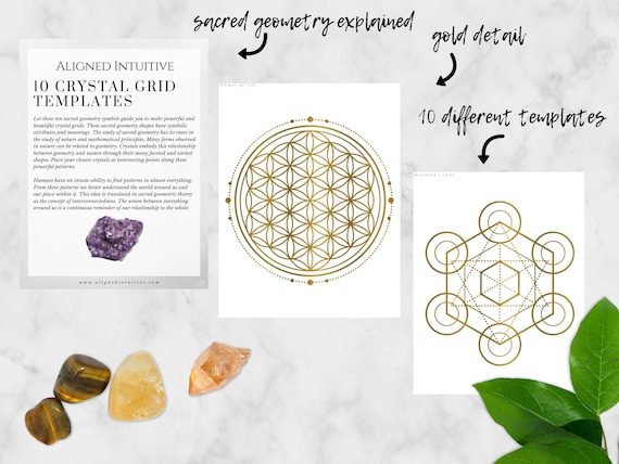 Ten Printable Crystal Grids Crystal Grid Template Sacred Etsy