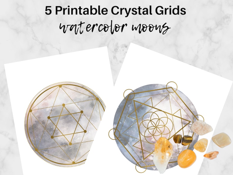 Five Printable Crystal Grid Templates. Sacred Geometry | Etsy
