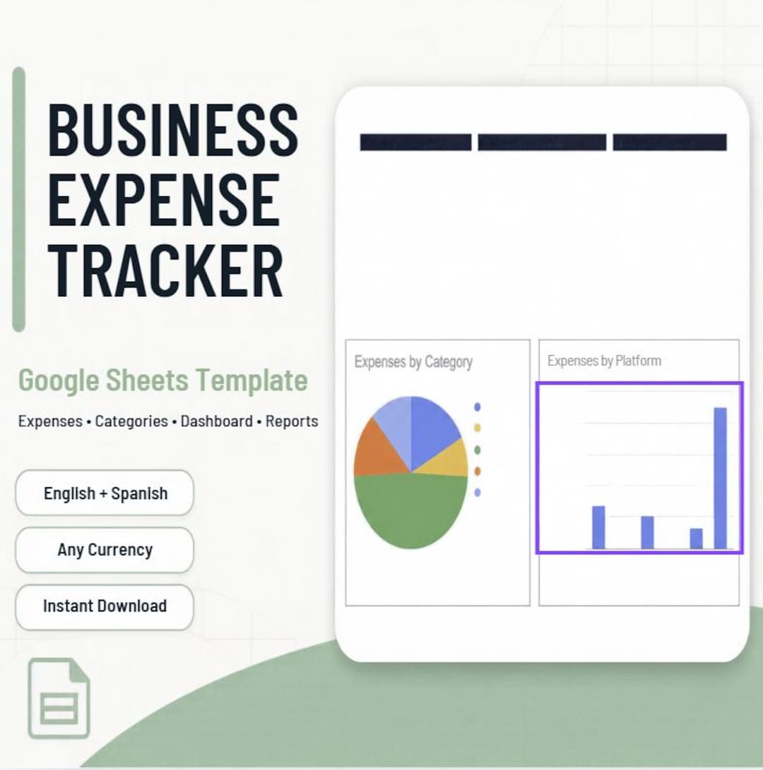Business Expense Tracker | Google Sheets Expense Spreadsheet | Reseller ...